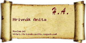Hrivnák Anita névjegykártya