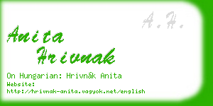 anita hrivnak business card